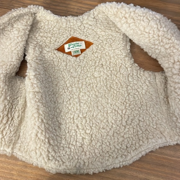 VTG GENUINE LEATHER Polyester Lined Vest Youth Snap Suede Mexico - Picture 6 of 8